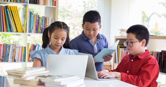 young kids at as school